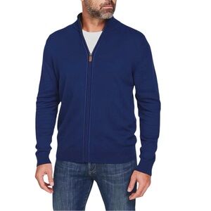 Club Room Mens Jacket Size 3XL Blue 100 Cotton Knit Full Zip Sweater Coat New